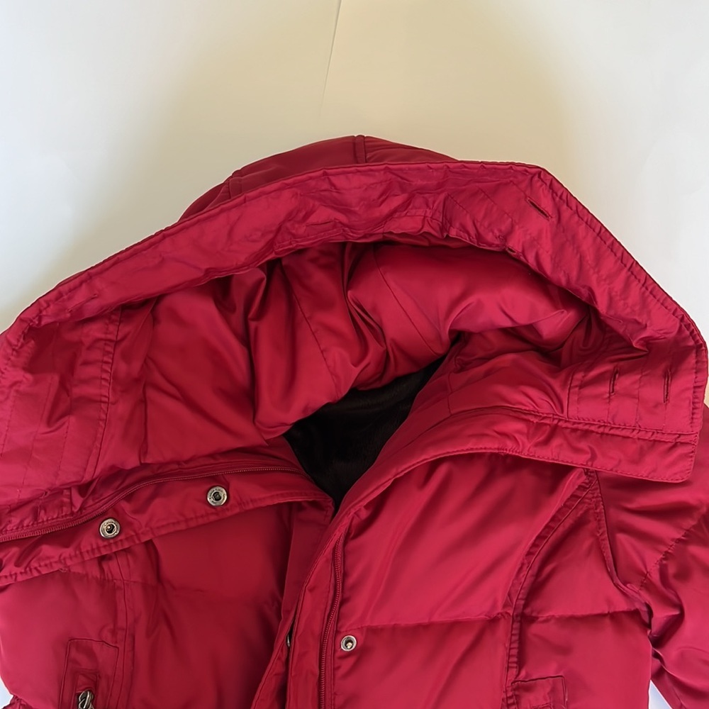 Calvin Klein Womens Full Zip Duck Down Red Puffer Coat Jacket PS - Picture 11 of 15